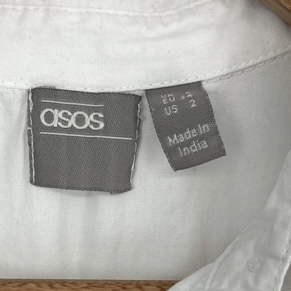 ASOS Design Cotton Mini Shirt Dress White Size 2 - Picture 4 of 13